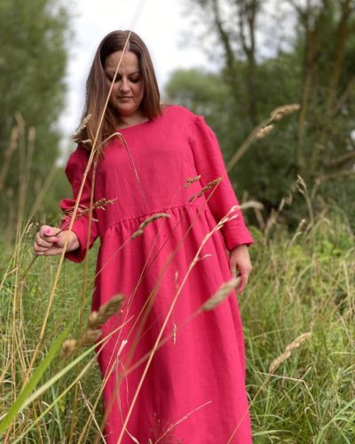 Lininė suknelė - Rožinė